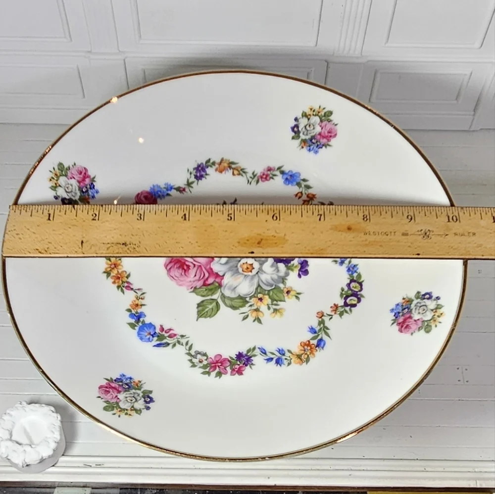 Vintage 12” JKW Western Germany Fine Porcelain Pedestal Cake Stand Footed - Picture 5 of 6